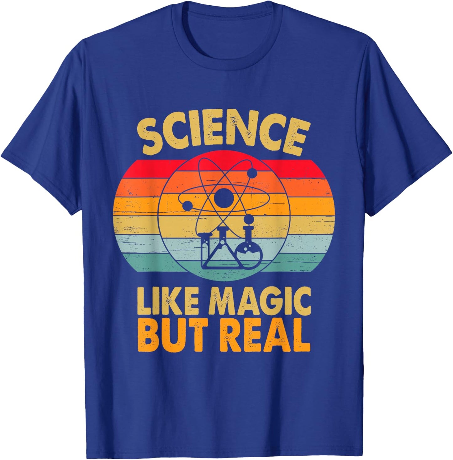 Vintage Science Like Magic But Real Funny Science Teacher T-Shirt - T-Shirt | Royal