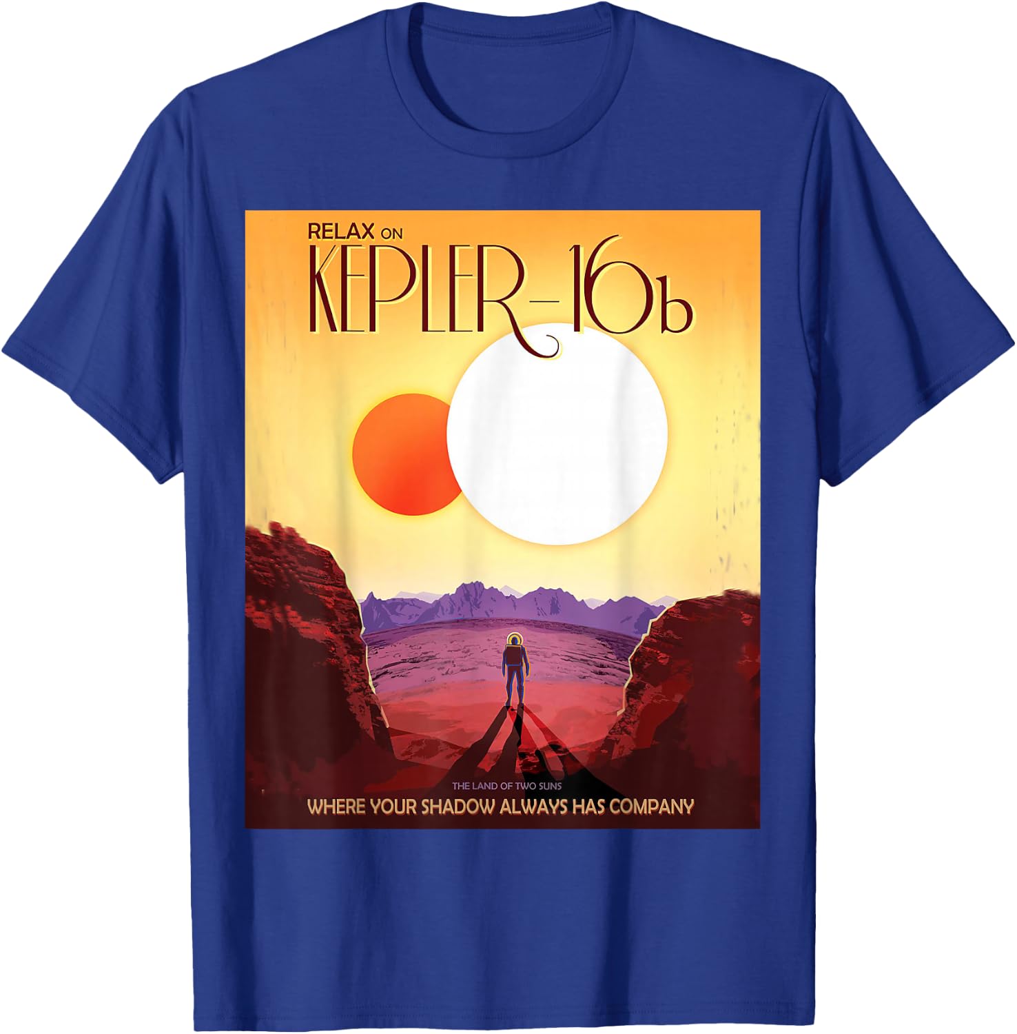 Nerdy Vintage Relax on Kepler-16b Space Science Teacher Geek T-Shirt - T-Shirt | Royal