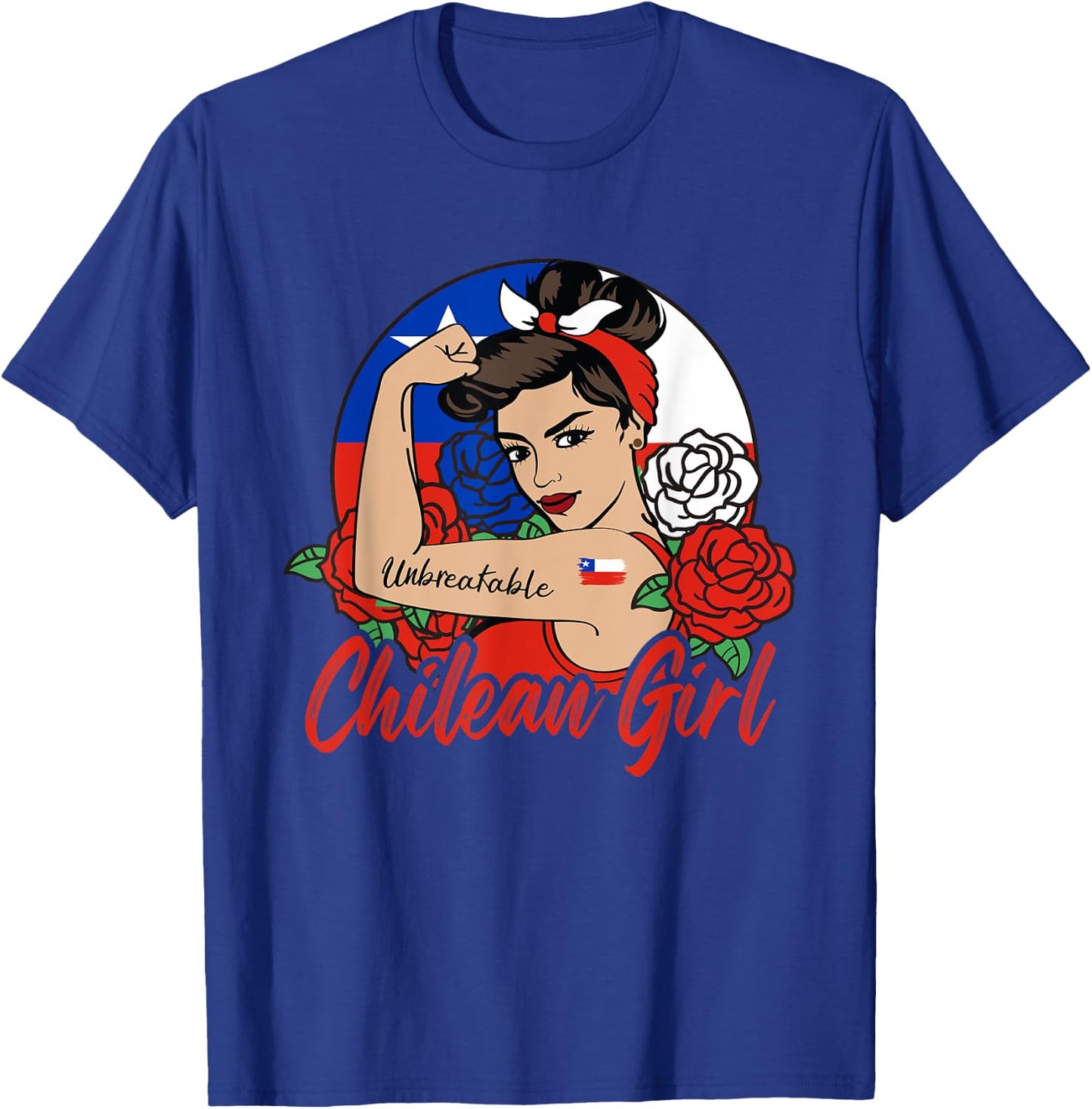 Chile Girl Chilean Mujer Chilena flag T-Shirt - T-Shirt | Royal