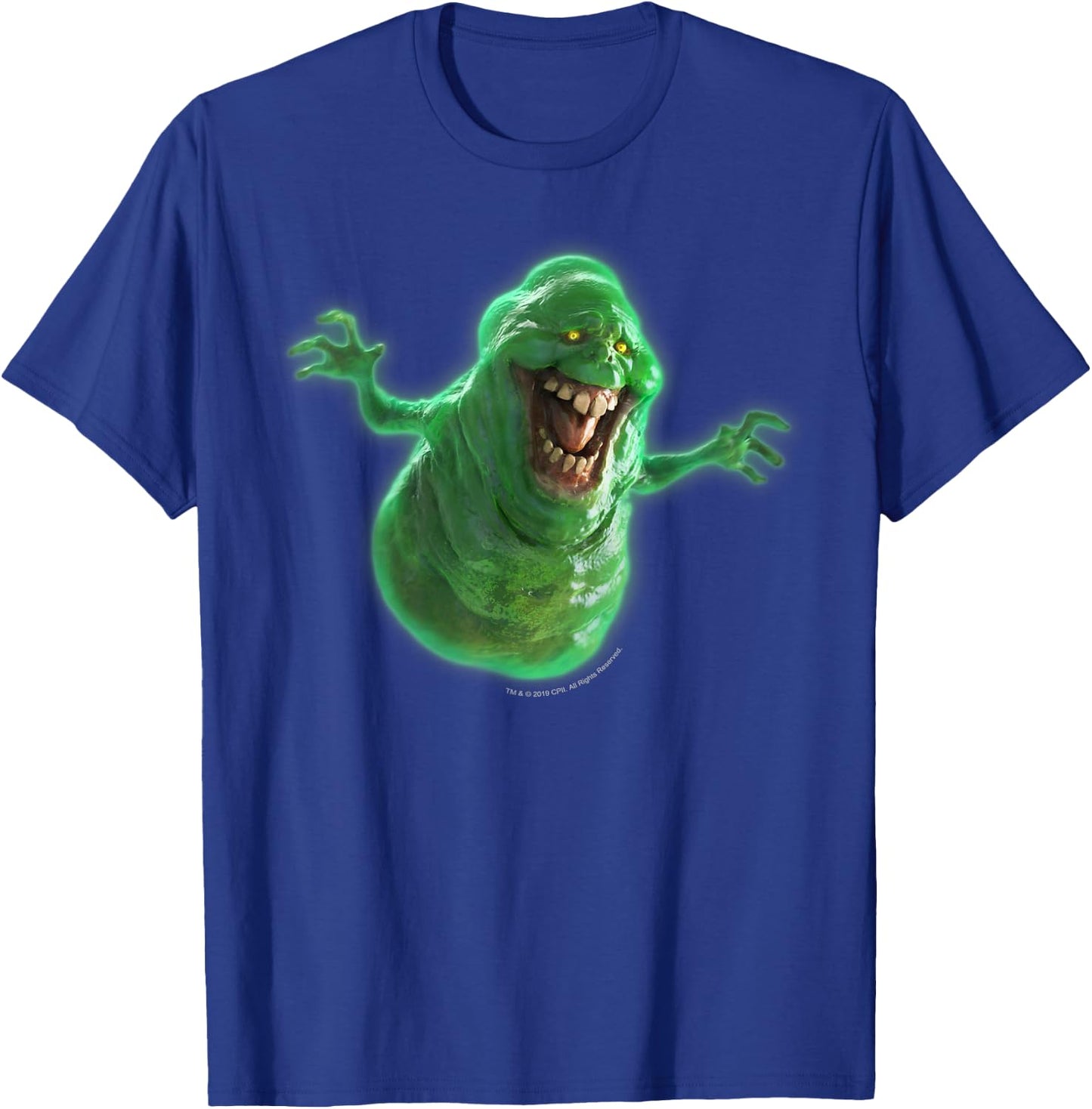 Ghostbusters Slimer Large Face Portrait T-Shirt - T-Shirt | Royal