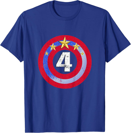 Kids Captain Kid 4th Birthday 4 Years Old Kid T-Shirt - T-Shirt | Royal