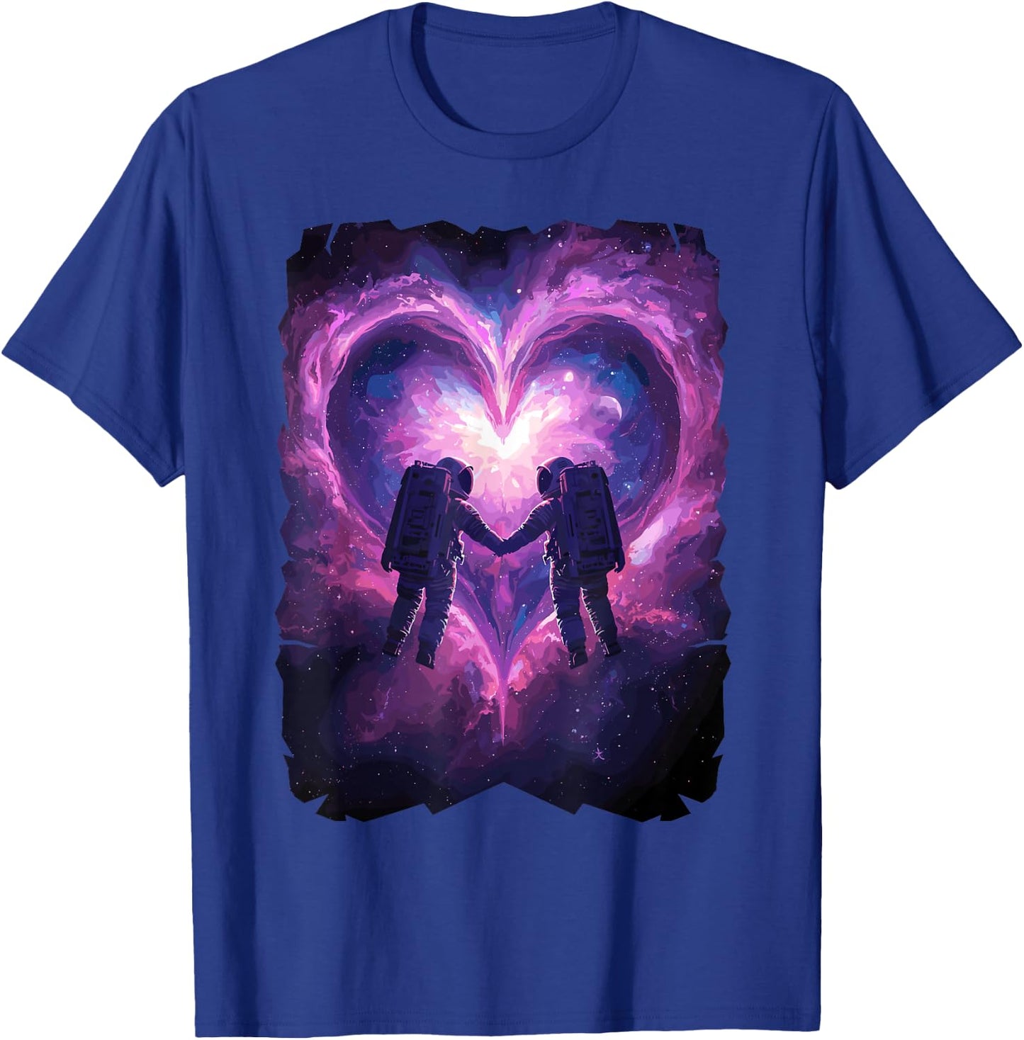 Astronaut Couple Galactic Starry Space Rocket Love T-Shirt - T-Shirt | Royal