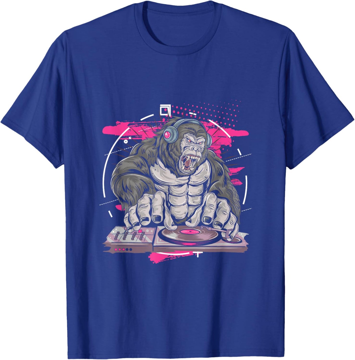 Disco Gorilla DJ Techno Monkey Sound Electric Music Gift T-Shirt - T-Shirt | Royal