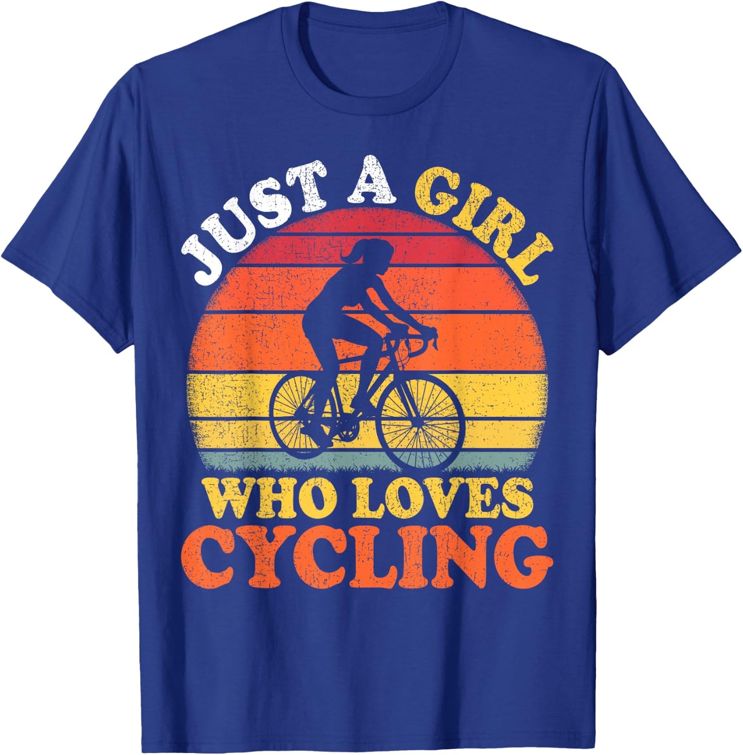 Cycling Lover Vintage Just A Girl Who Loves Cycling T-Shirt - T-Shirt | Royal