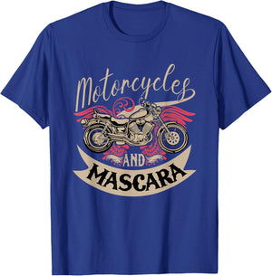 Motorcycles and Mascara Clothes Moped Chopper Motocross T-Shirt - T-Shirt | Royal