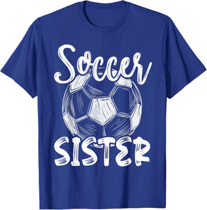 Soccer Sister Women Family Matching Team Player Soccer Ball T-Shirt - T-Shirt | Royal
