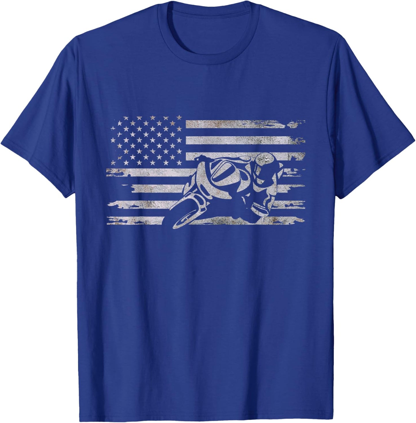 American Flag Motorcycle Apparel - Motorcycle Women Kids Men T-Shirt - T-Shirt | Royal