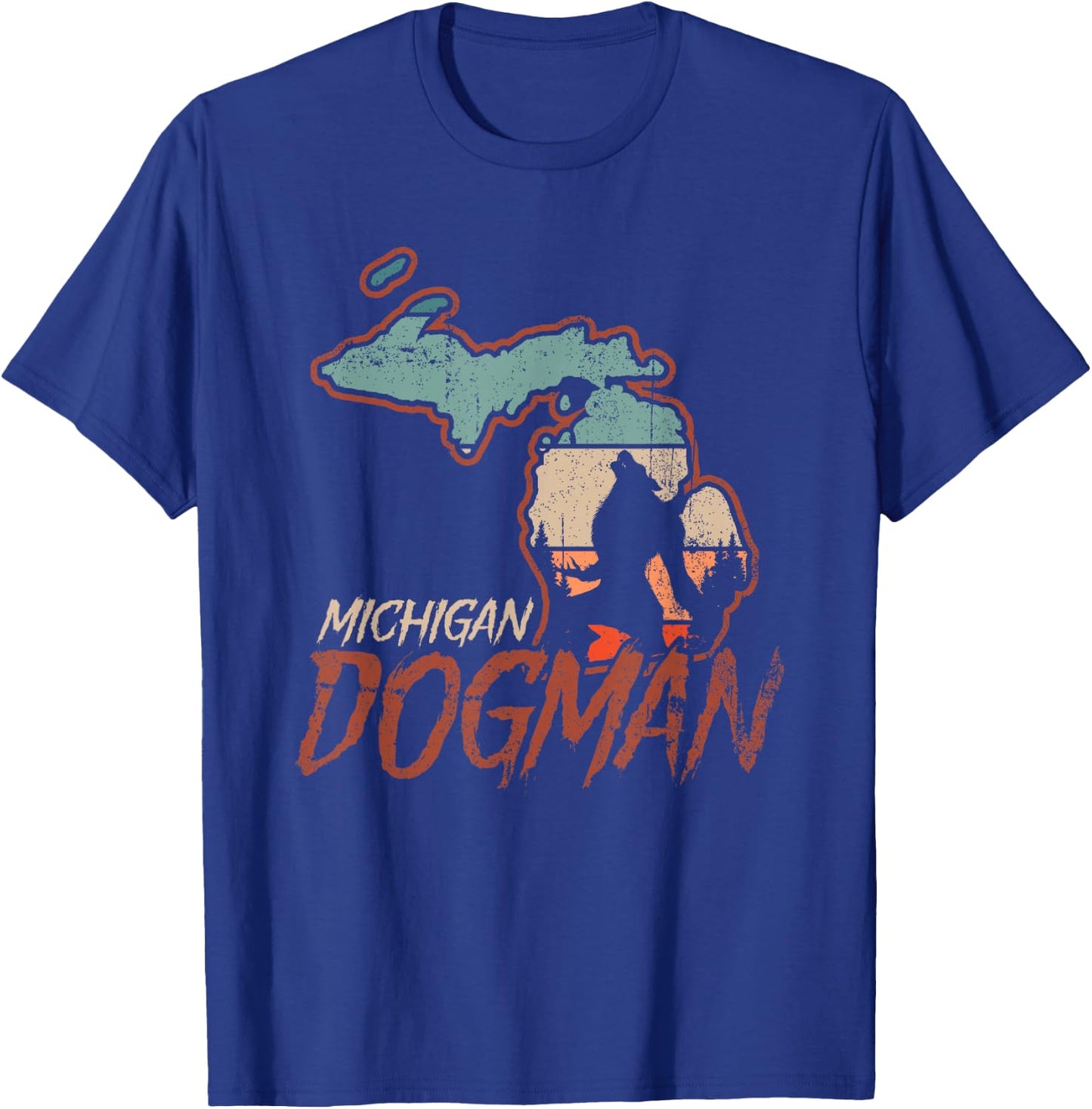 Michigan Dogman Cryptid Society Werewolf Monster T-Shirt - T-Shirt | Royal