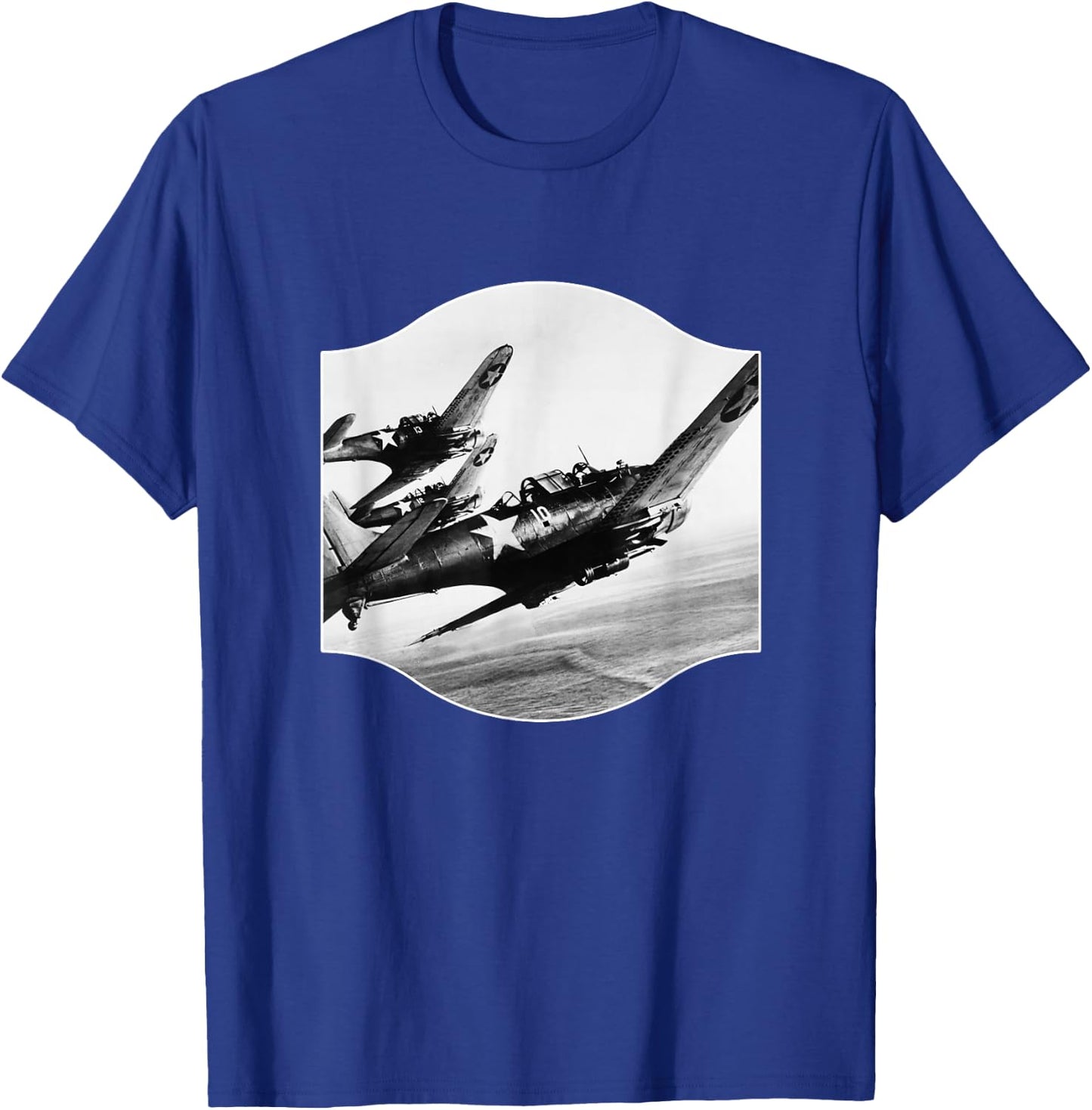 Douglas SBD-Dauntless WWII Fighter Plane USA History T-Shirt - T-Shirt | Royal