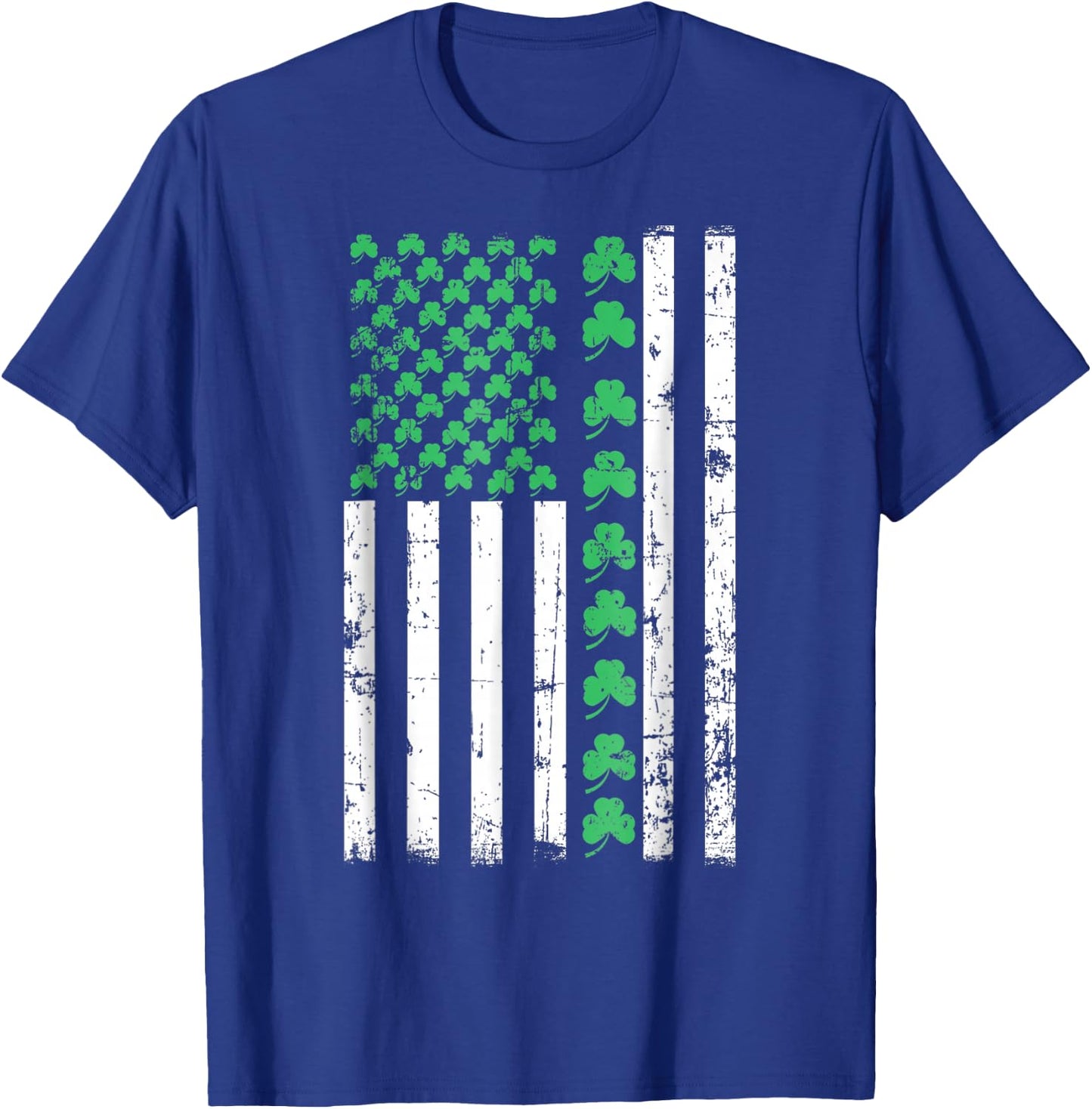 American Flag St Patricks Day T Irish Lucky T-Shirt - T-Shirt | Royal