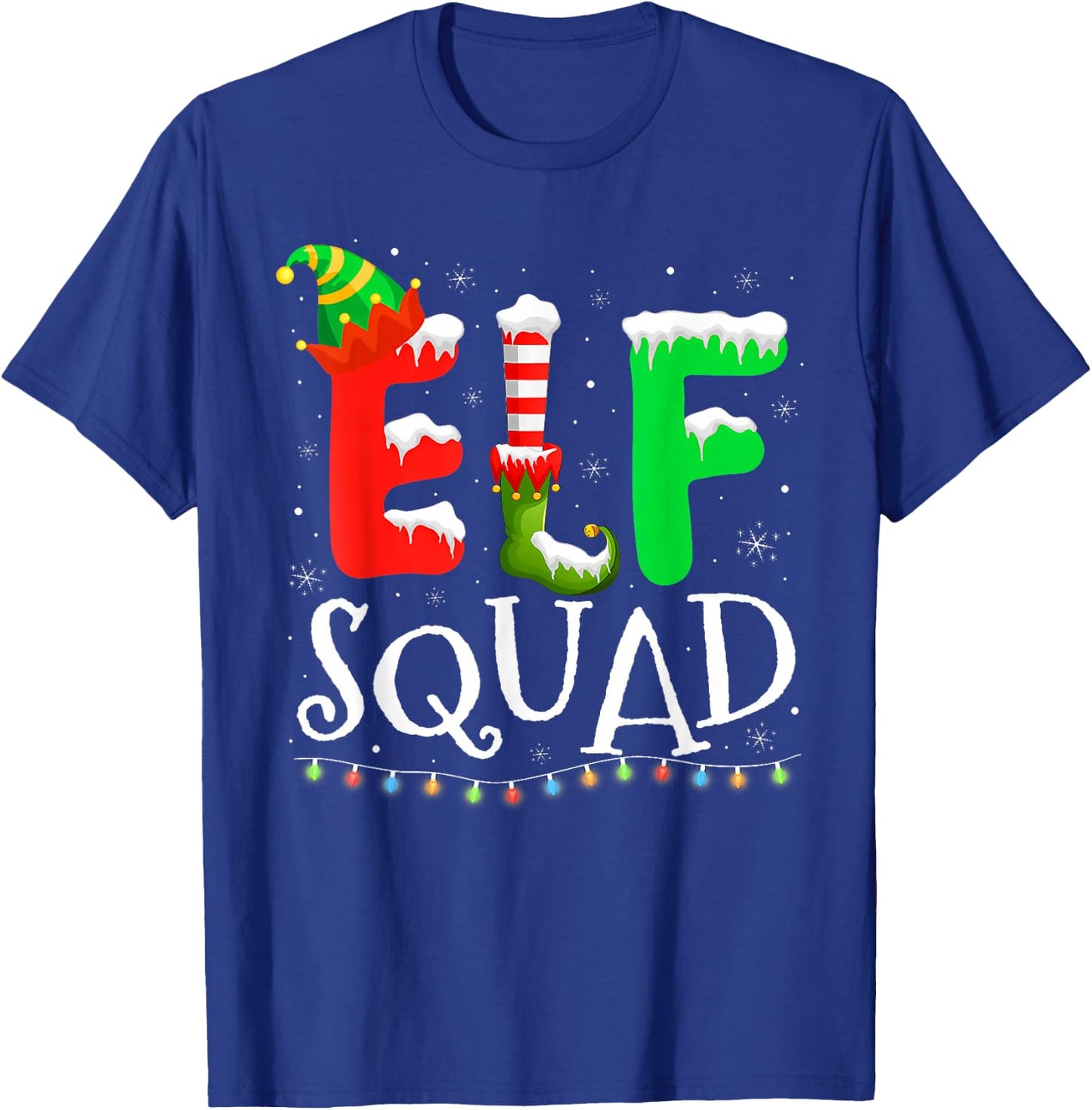 Elf Squad Funny Elf Family Christmas Matching Pajamas Xmas T-Shirt - T-Shirt | Royal