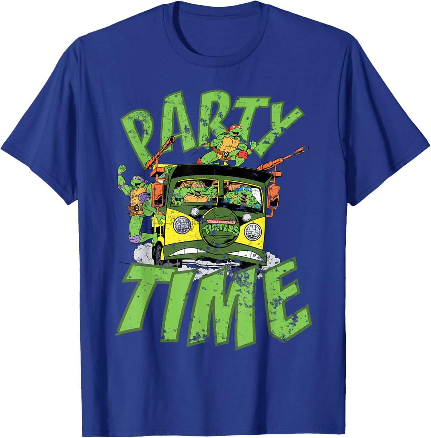 Teenage Mutant Ninja Turtles Gang Retro Party Wagon T-Shirt - T-Shirt | Royal