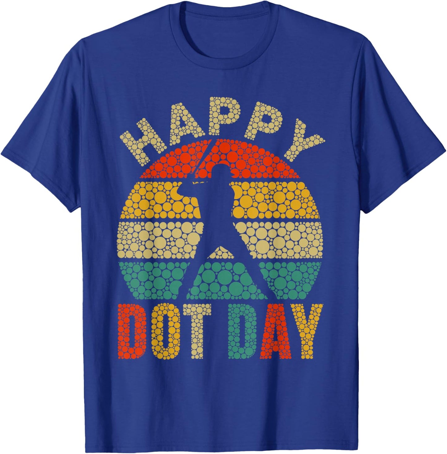 Vintage Baseball Player Polka Dot Happy Dot Day Kids Boys T-Shirt - T-Shirt | Royal