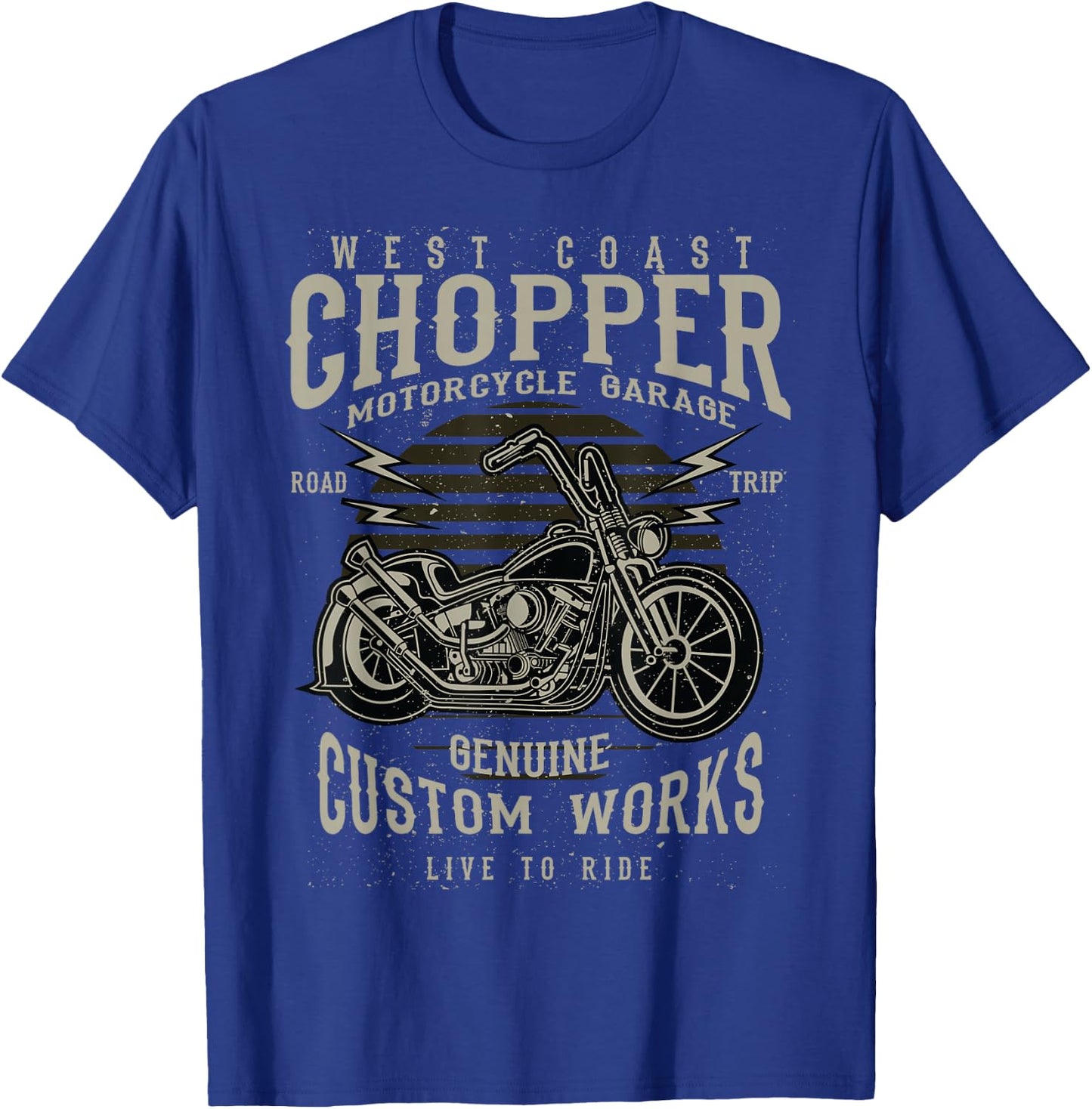 West Coast Chopper Motorcycle Garage T-Shirt - T-Shirt | Royal