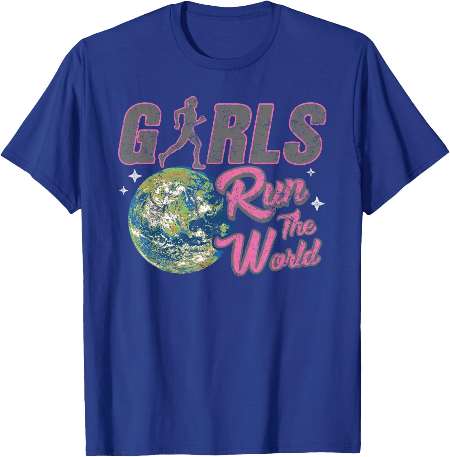 Girls Run The World shirt - Empowering Girls Running T-Shirt - T-Shirt | Royal