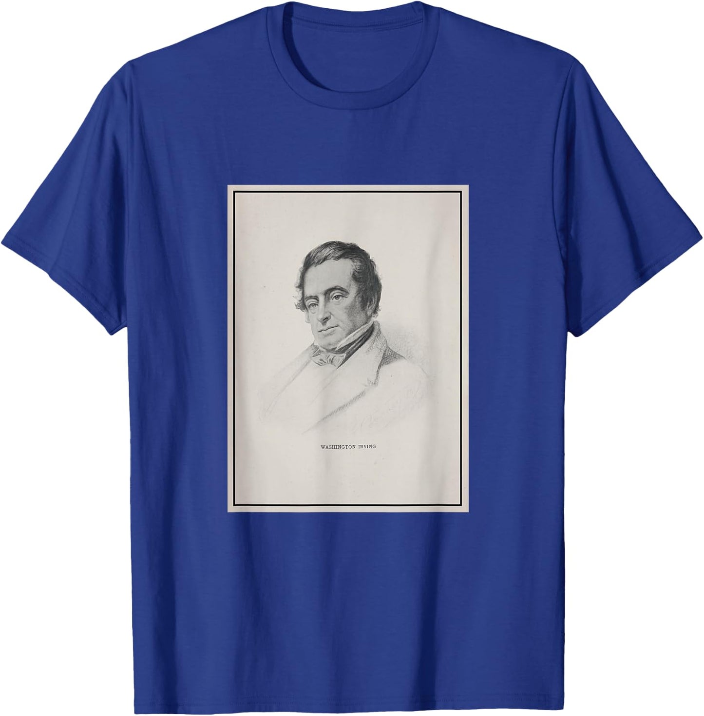 Washington Irving Vintage Portrait (1922) T-Shirt - T-Shirt | Royal