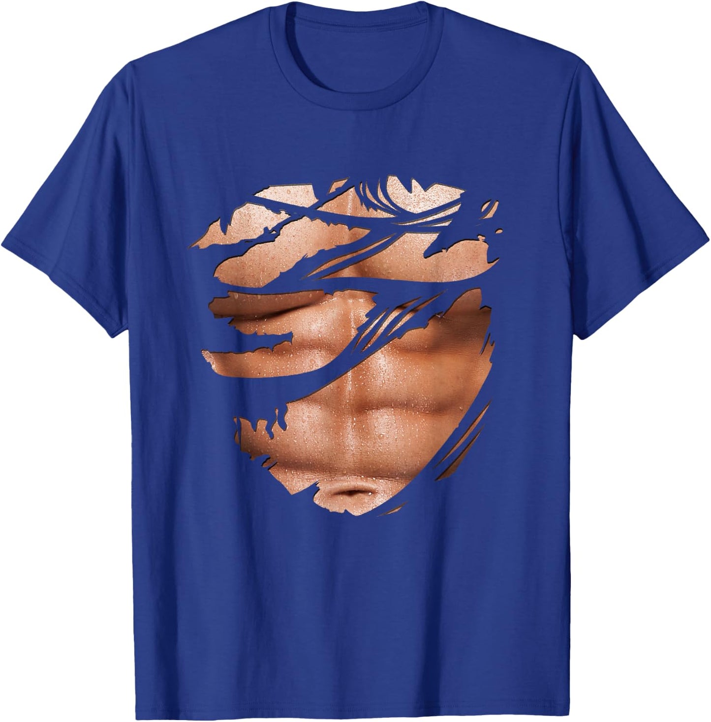 Torn Shirt Ripped Muscles Six Pack Abs Bodybuilder Funny T-Shirt - T-Shirt | Royal
