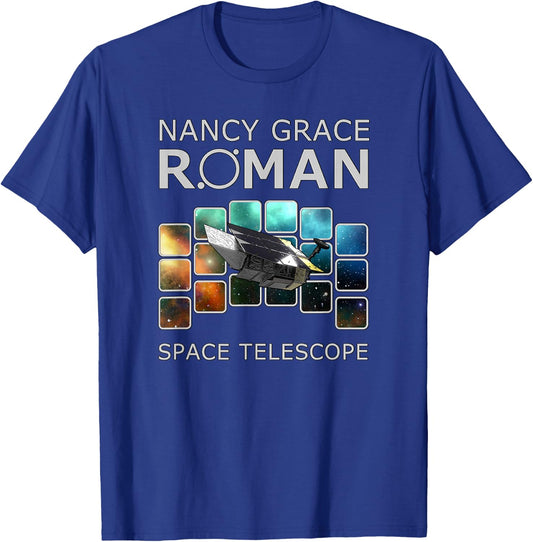 NGRST Nancy Grace Roman Space Telescope logo (cosmos) T-Shirt - T-Shirt | Royal
