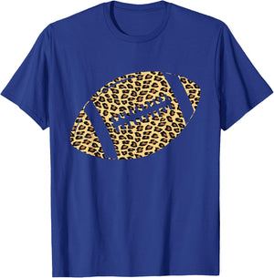 American Football Leopard Print Wild Animal Safari T-Shirt - T-Shirt | Royal