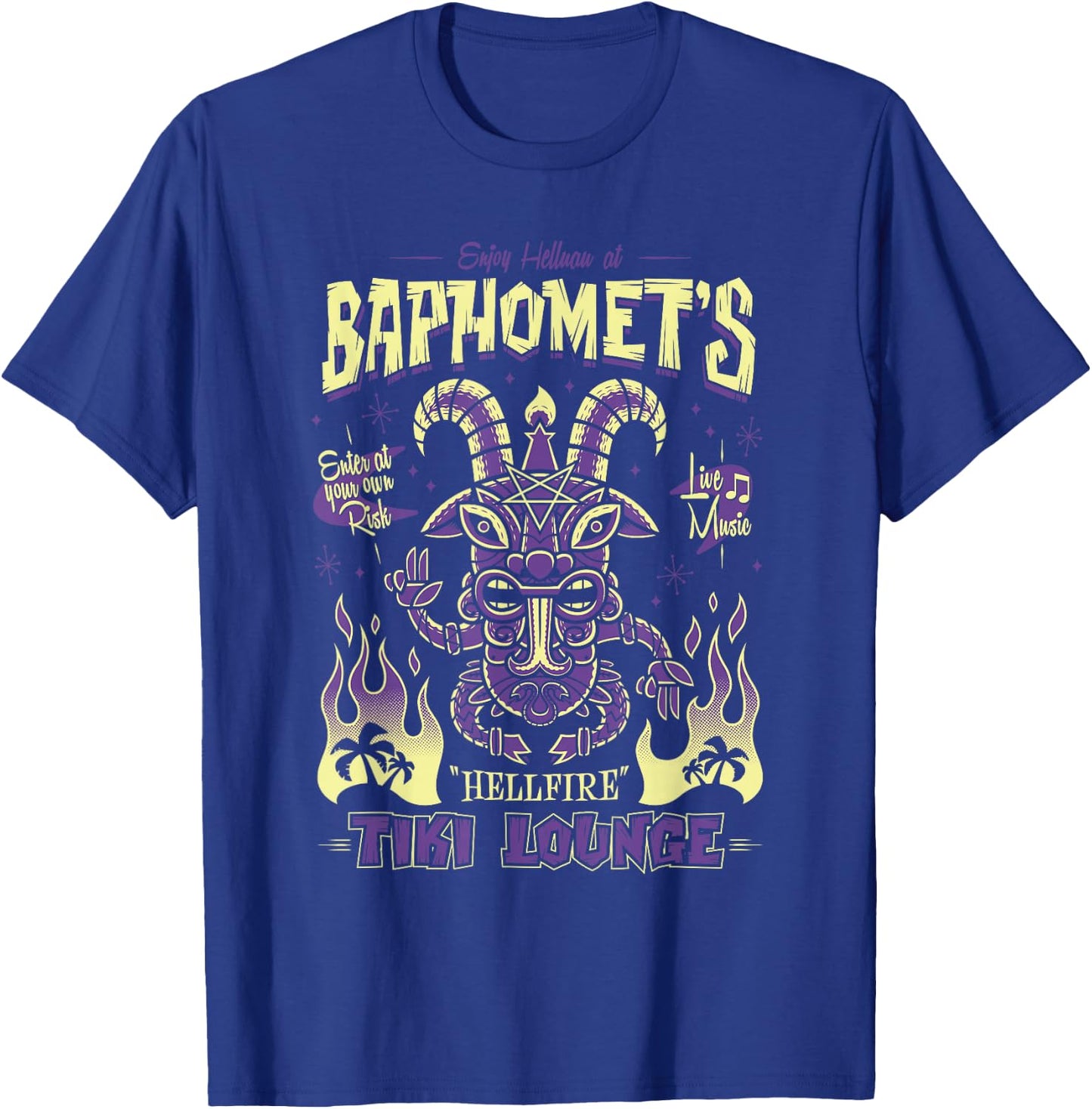 Baphomet Tiki Lounge - Goth - Surfing Holiday T-Shirt - T-Shirt | Royal