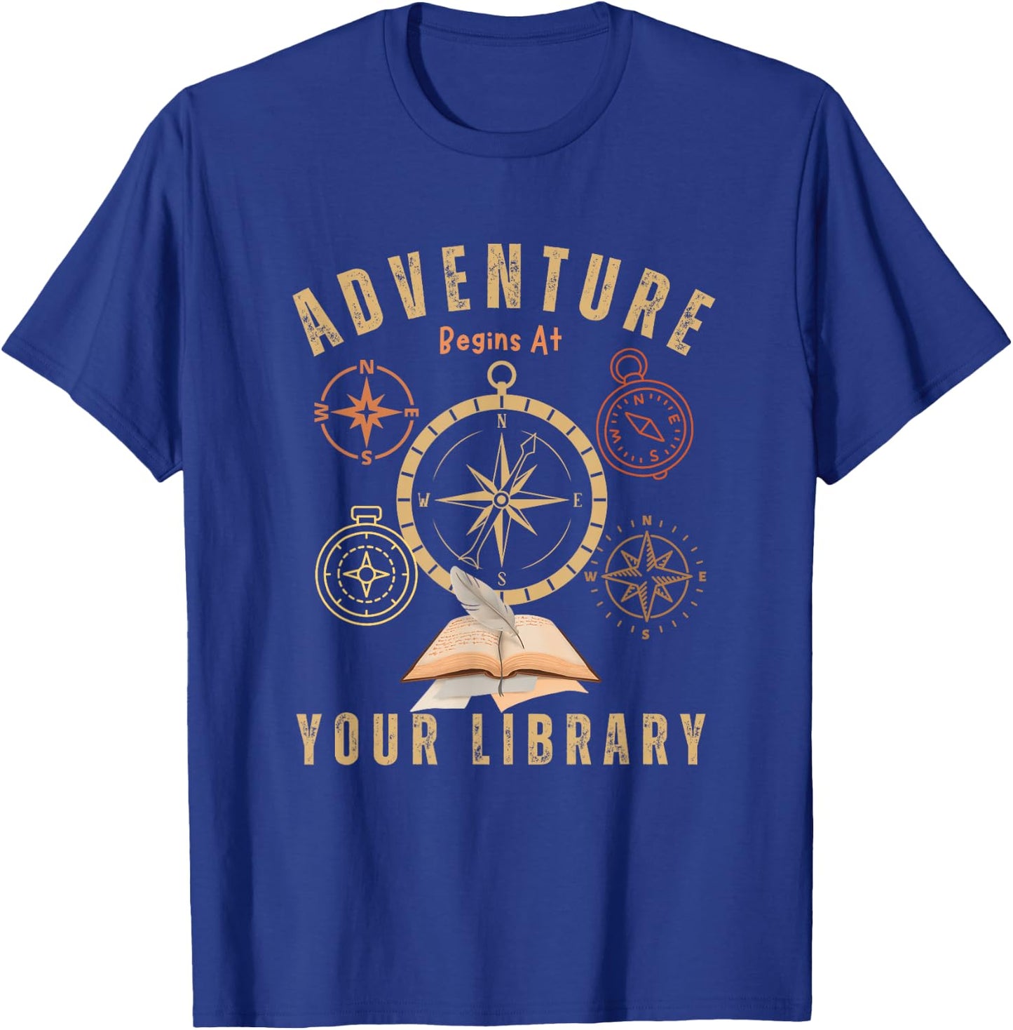 Adventure Begins At Your Library Summer Reading Program 2024 T-Shirt - T-Shirt | Royal