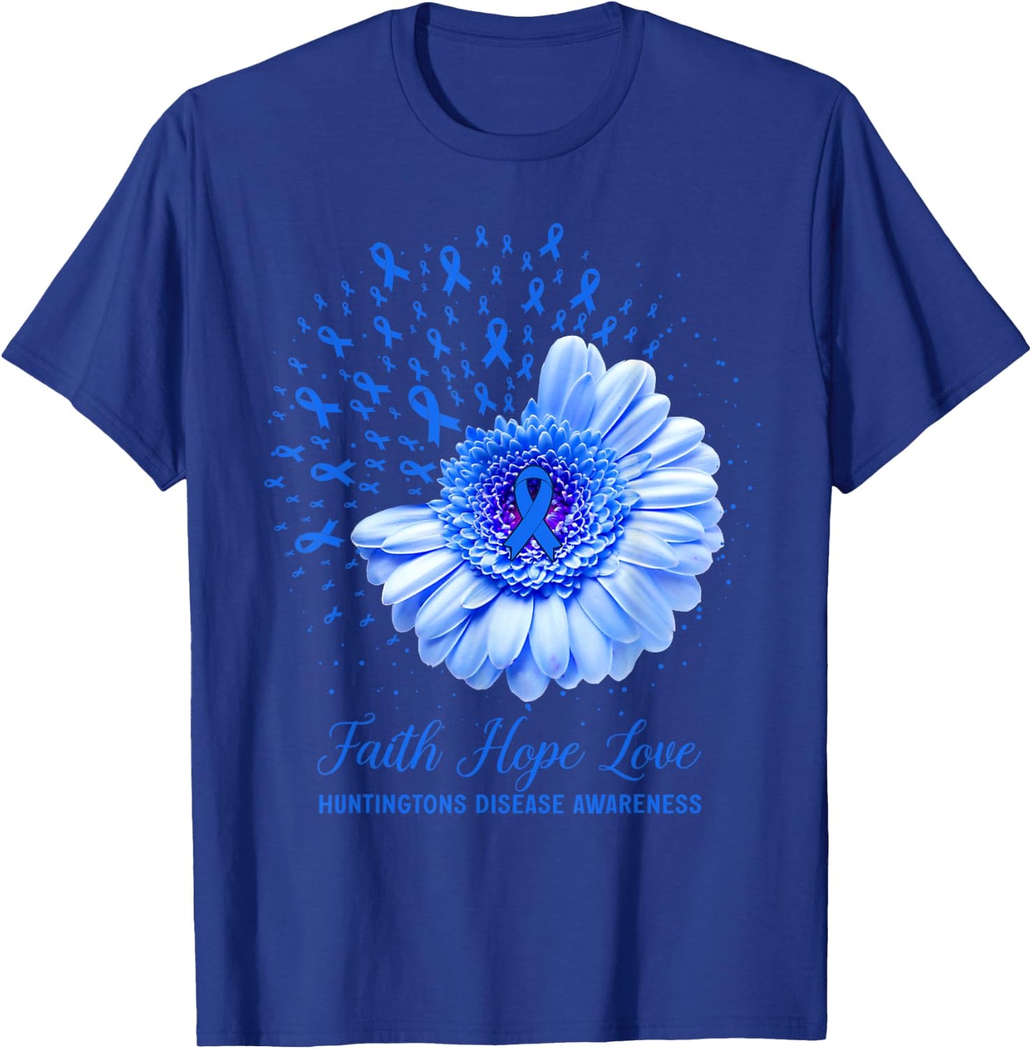 Faith Hope Love Huntington's Disease Awareness Survivor T-Shirt - T-Shirt | Royal