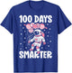 100th Day Of School 100 Days Smarter Astronaut Girls Space T-Shirt - T-Shirt | Royal