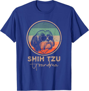 Vintage Shih Tzu Grandma Dog Lover Owner Women Mothers Day T-Shirt - T-Shirt | Royal