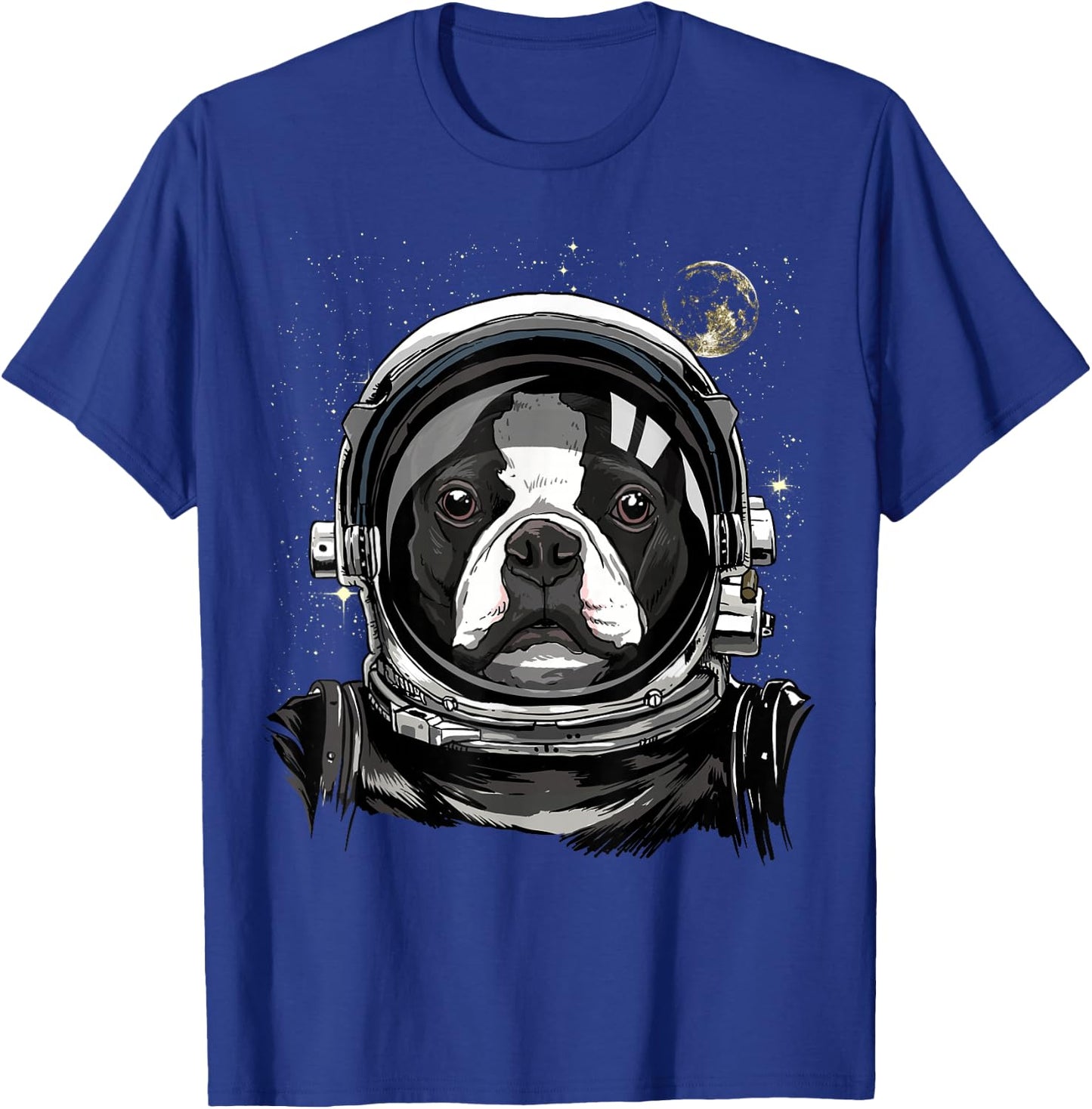 Boston Terrier Astronaut Shirt Spaceman Dog Space Lover T-Shirt - T-Shirt | Royal