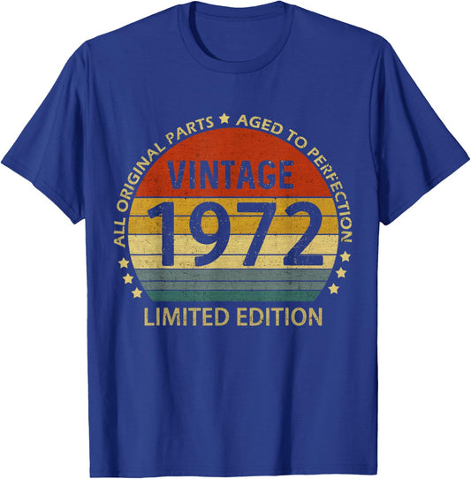 50 Year Old Gifts Vintage 1972 Limited Edition 50th Birthday T-Shirt - T-Shirt | Royal