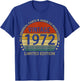 50 Year Old Gifts Vintage 1972 Limited Edition 50th Birthday T-Shirt - T-Shirt | Royal