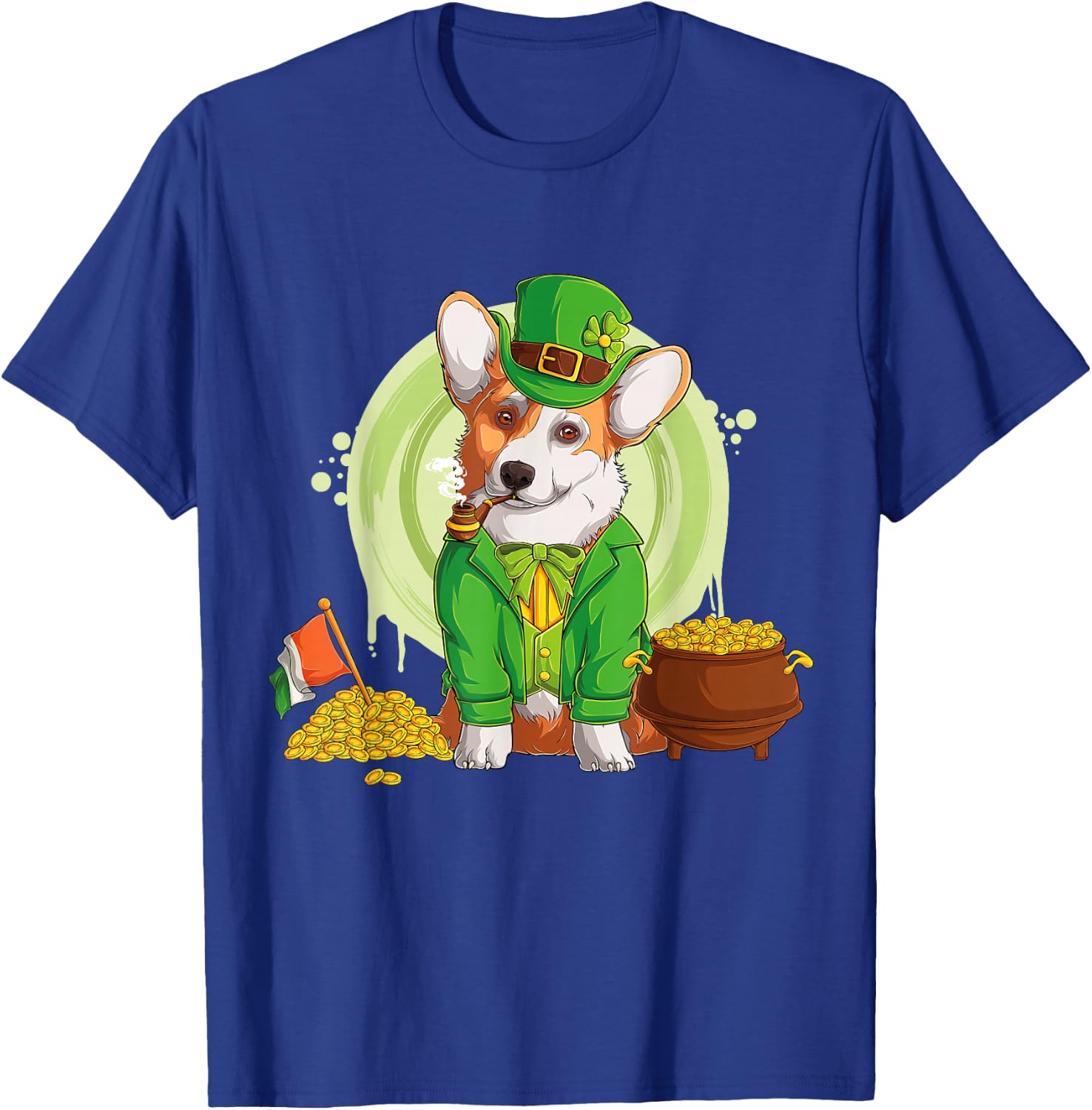 Welsh Corgi Dog Leprechaun Hat Irish Flag | St Patricks Day Women Kids T-Shirt - T-Shirt | Royal