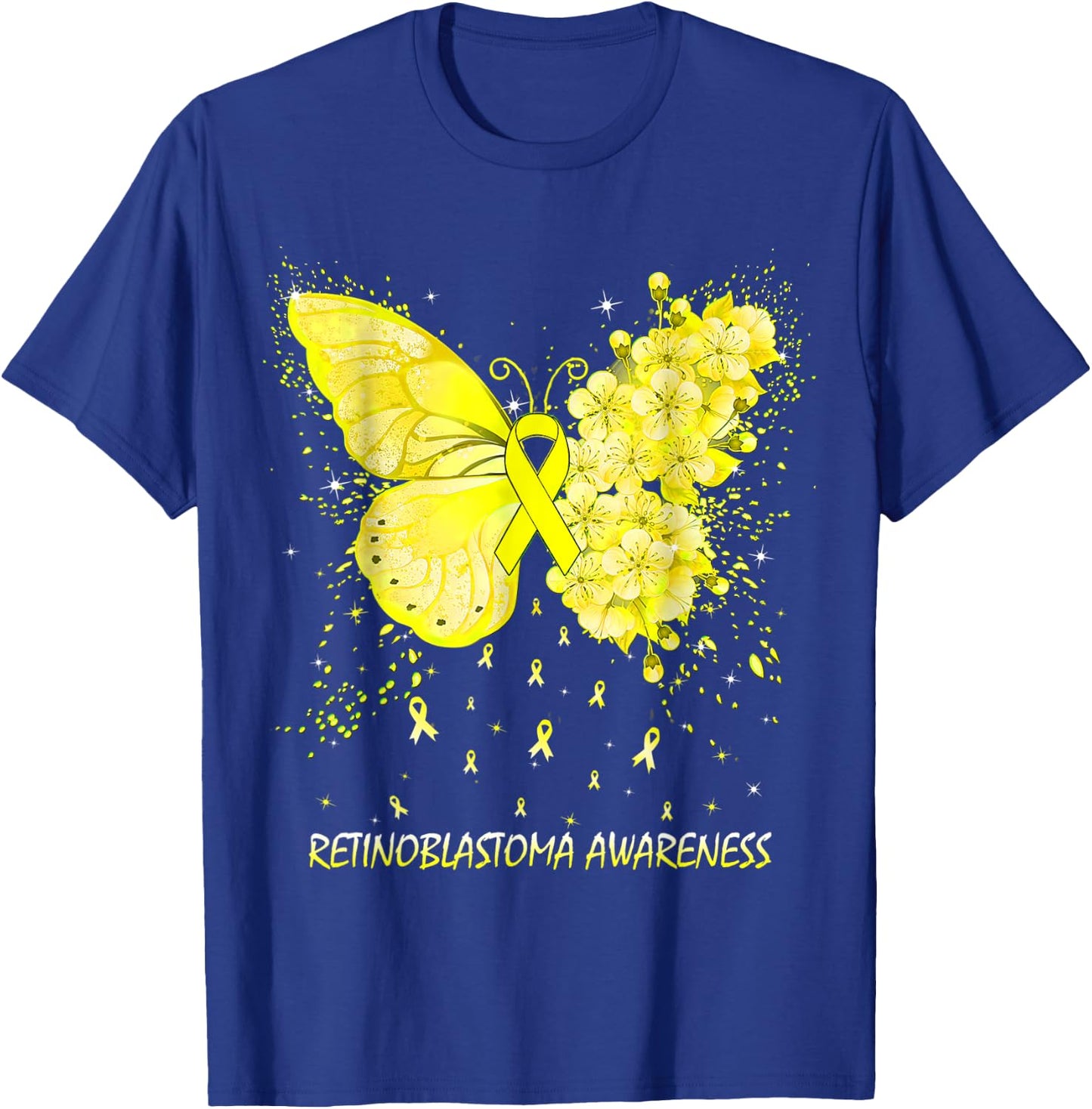 Butterfly Retinoblastoma Awareness Ribbon T-Shirt - T-Shirt | Royal