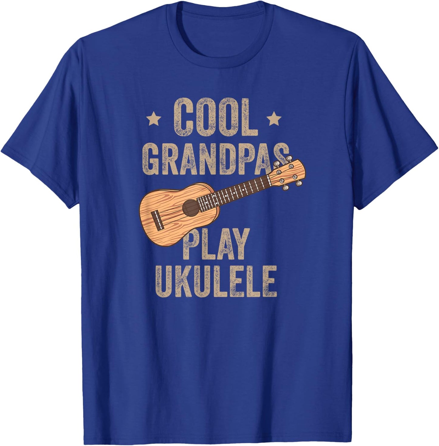 Cool Grandpas Play Ukulele Ukulele Music Guitar T-Shirt - T-Shirt | Royal