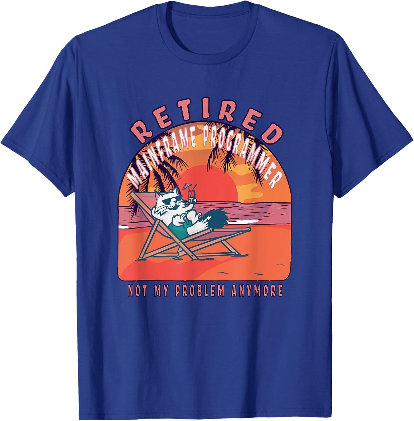 Retired Mainframe Programmer Funny Vintage Retirement T-Shirt - T-Shirt | Royal