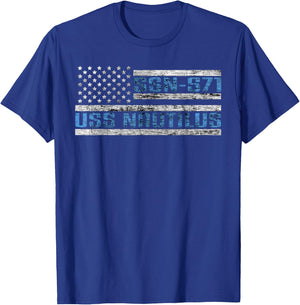 USS Nautilus Nuclear Submarine SSN-571 US Army Veteran T-Shirt - T-Shirt | Royal
