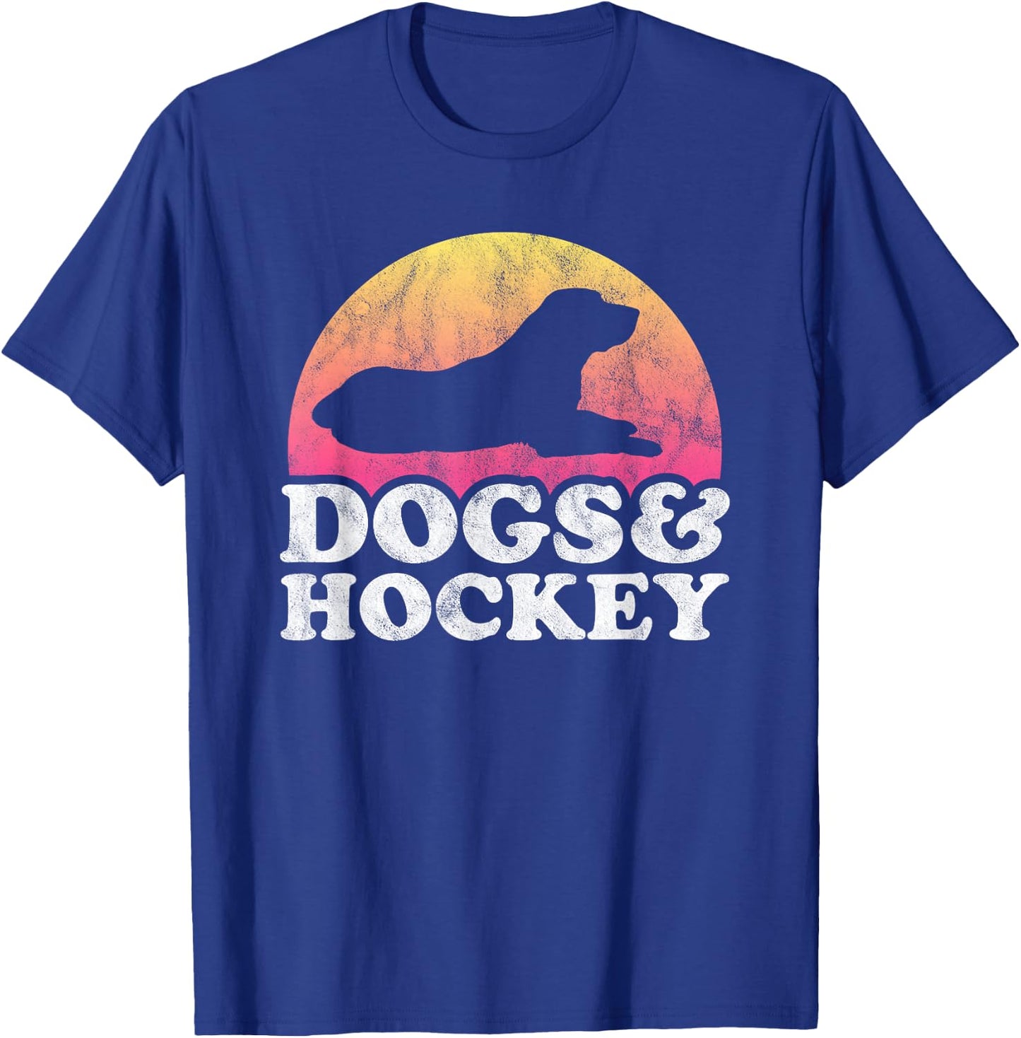 Dogs and Hockey Men's or Women's Dog T-Shirt - T-Shirt | Royal