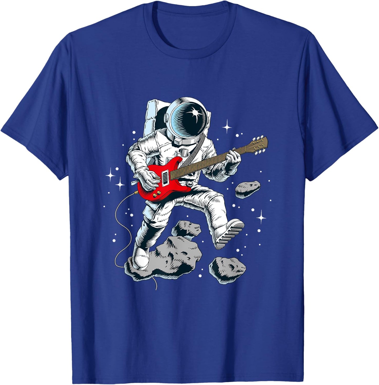 Wear Cool Space Astronaut Rock & Roll Music Guitar Graphic T-Shirt - T-Shirt | Royal