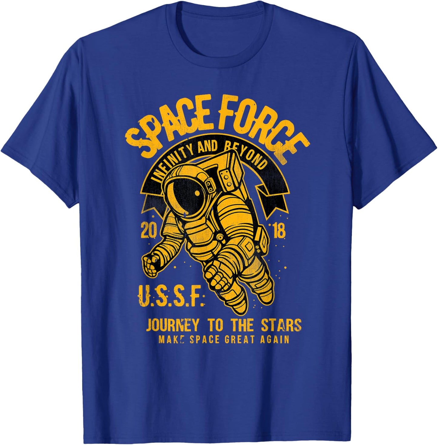 Space Force Make Space Great Again Graphic T-Shirt - T-Shirt | Royal