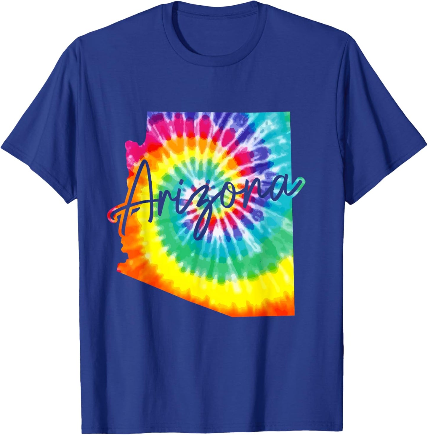 Arizona Tie Dye State Map Pride Hippie Vintage Retro T-Shirt - T-Shirt | Royal