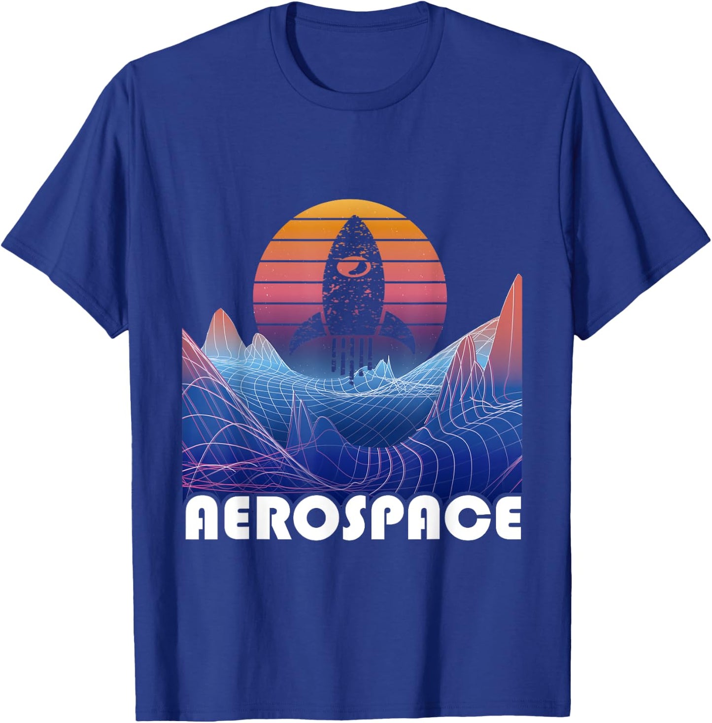 Aerospace Engineer Rocket Vaporwave Aeronautical Space T-Shirt - T-Shirt | Royal