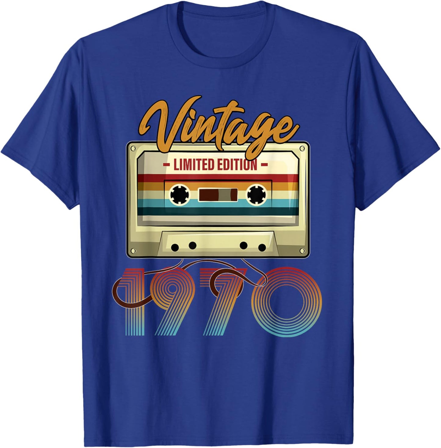 Vintage 1970 55th Birthday Cassette Tape Women B-Day T-Shirt - T-Shirt | Royal