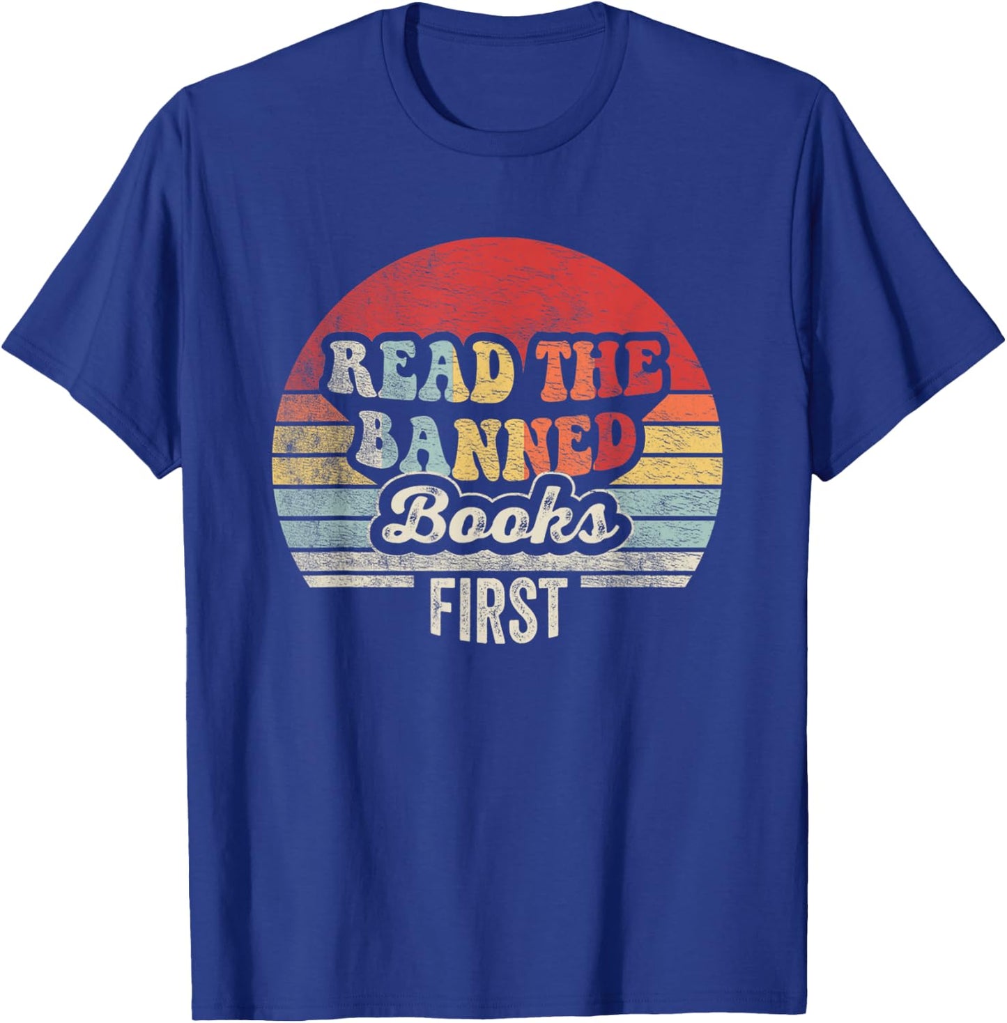 NICE 'N COOL Retro Vintage Read Banned Books First Teacher Librarian , Small, Black T-Shirt - T-Shirt | Royal