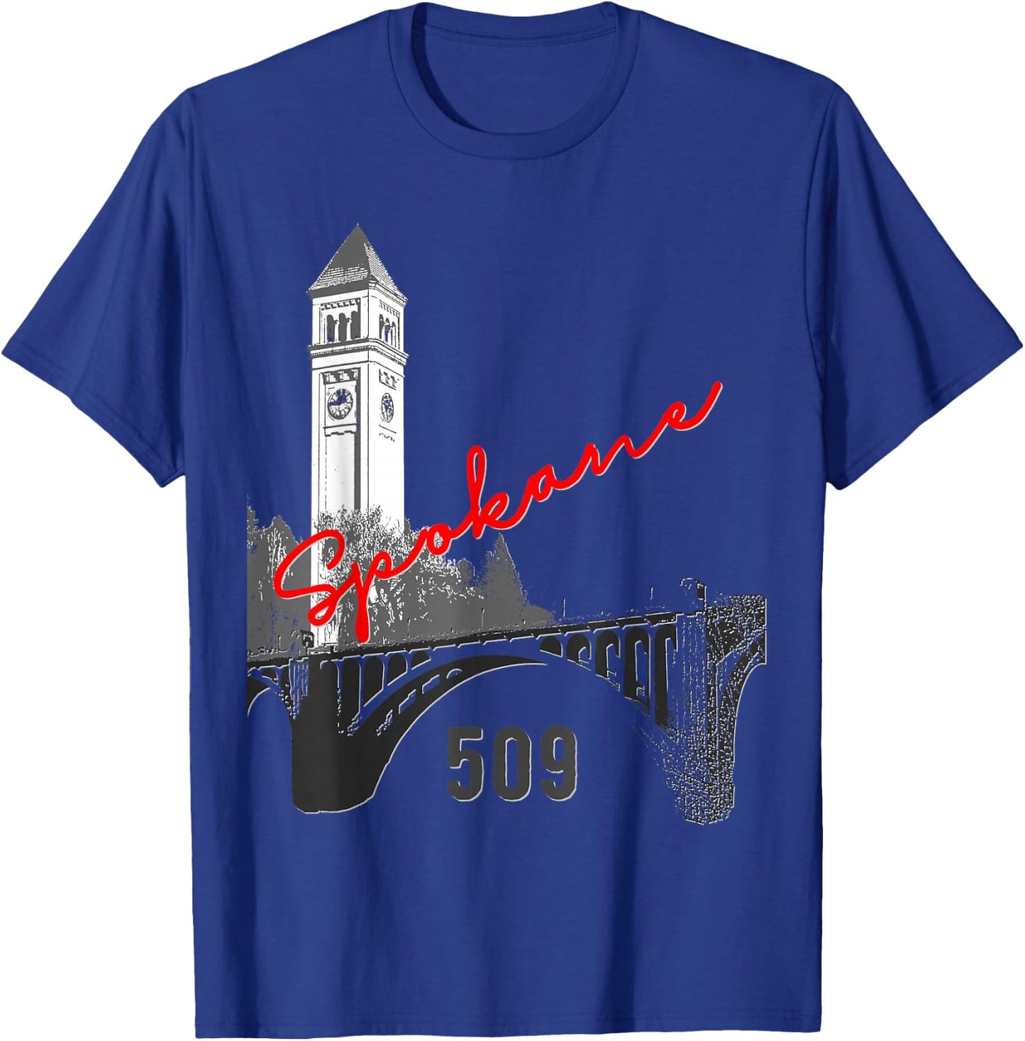Spokane Clock Tower Monroe Bridge 509 Shirt T-Shirt - T-Shirt | Royal