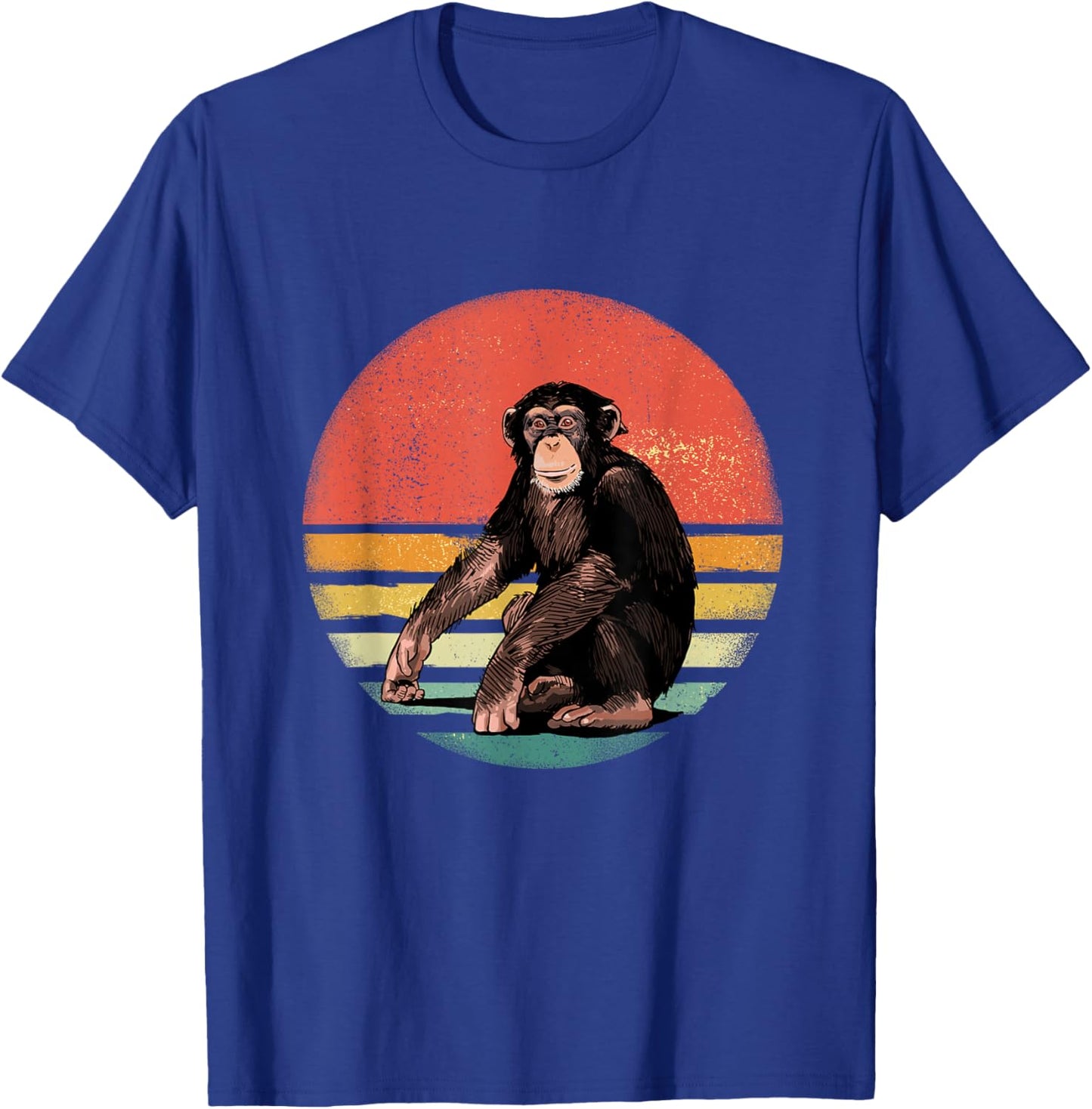 Chimpanzee Monkey Shirt Retro Vintage Chimp Wild Zoo Animal T-Shirt - T-Shirt | Royal