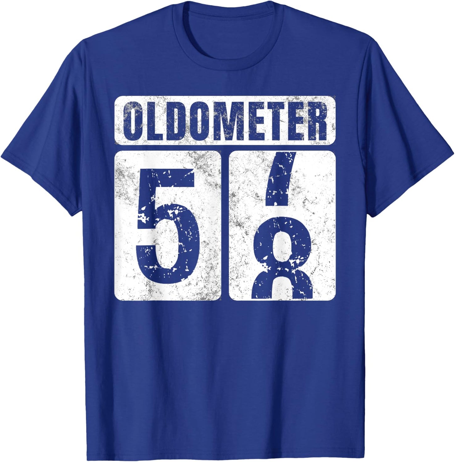 Oldometer 58 Shirt Vintage Funny 58th Birthday Gift T-Shirt - T-Shirt | Royal
