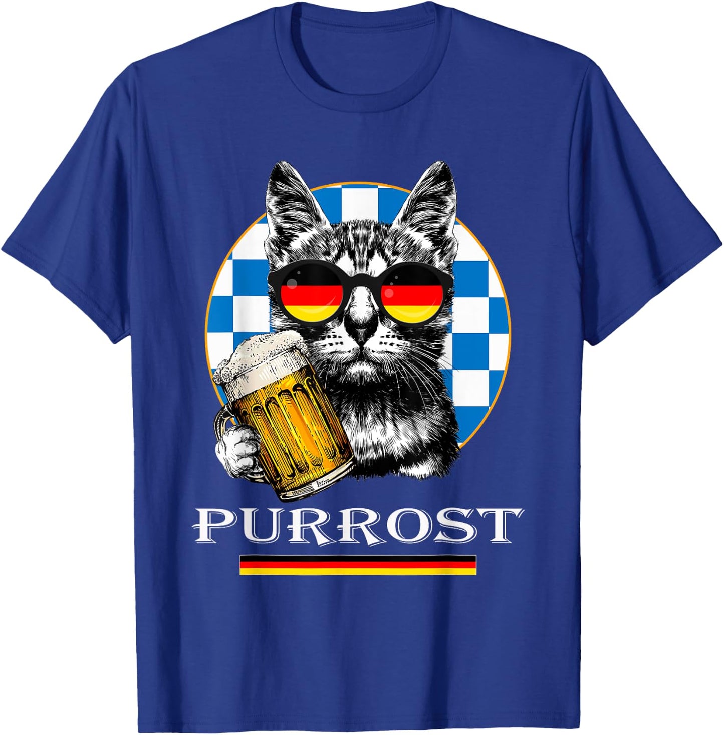 Cat Purrost Oktoberfest Vintage Drinking Kitty Kitten Beer T-Shirt - T-Shirt | Royal