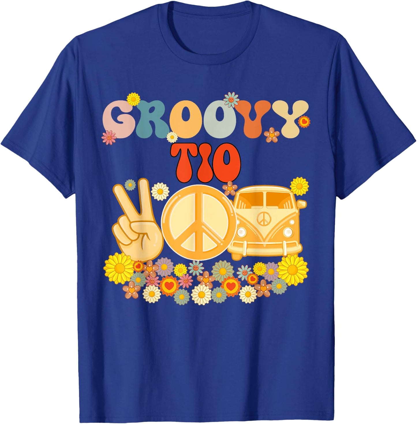 Groovy Tio Retro Matching Family Baby Shower Father's Day T-Shirt - T-Shirt | Royal