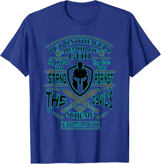 Put On Full Armor of God - Powerful Christian Men T-Shirt - T-Shirt | Royal