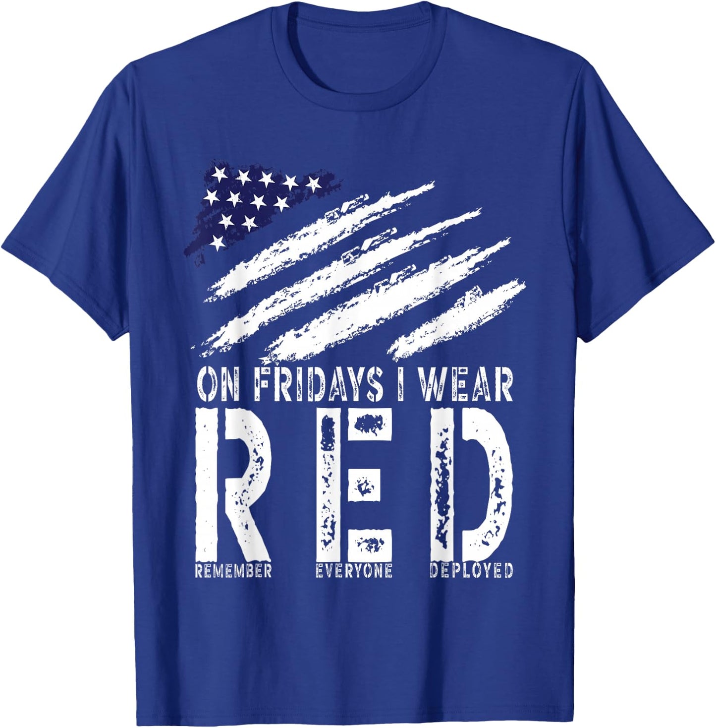On Fridays I Wear Red USA Support American Troops T-Shirt - T-Shirt | Royal